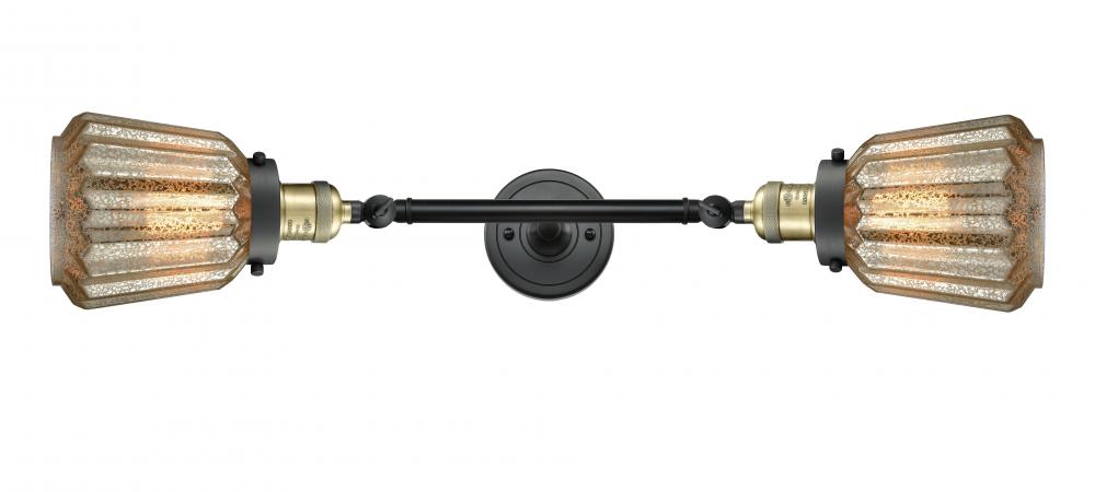 Chatham - 2 Light - 7 inch - Black Antique Brass - Adjustable Bath Vanity Light