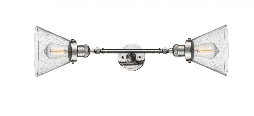 Cone - 2 Light - 8 inch - Polished Nickel - Adjustable Bath Vanity Light