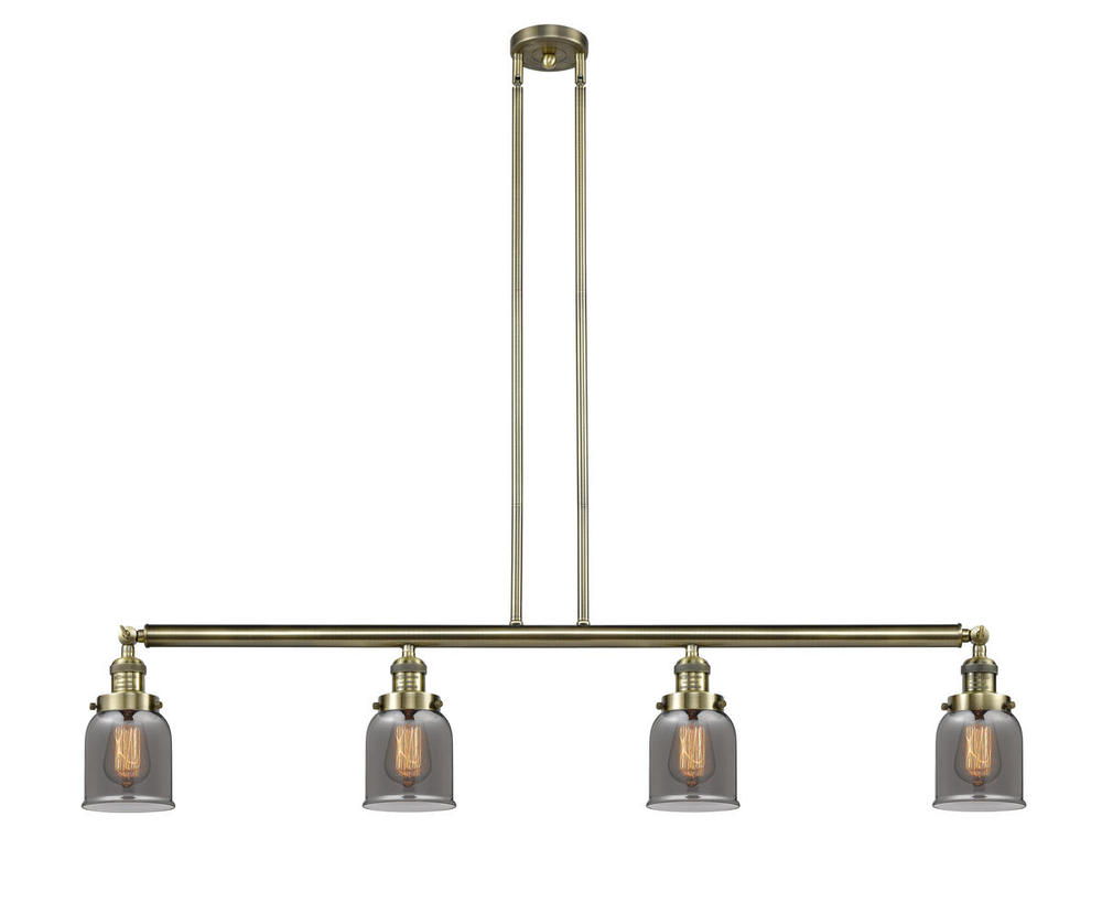 Bell - 4 Light - 50 inch - Antique Brass - Stem Hung - Adjustable Island Light