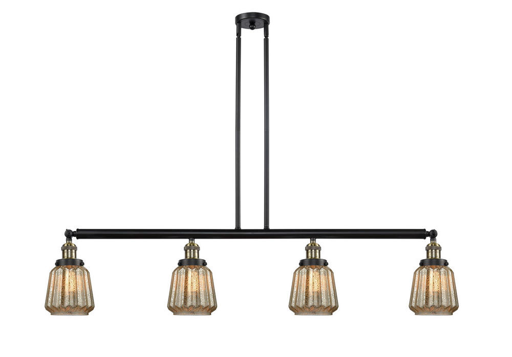 Chatham - 4 Light - 51 inch - Black Antique Brass - Stem Hung - Adjustable Island Light