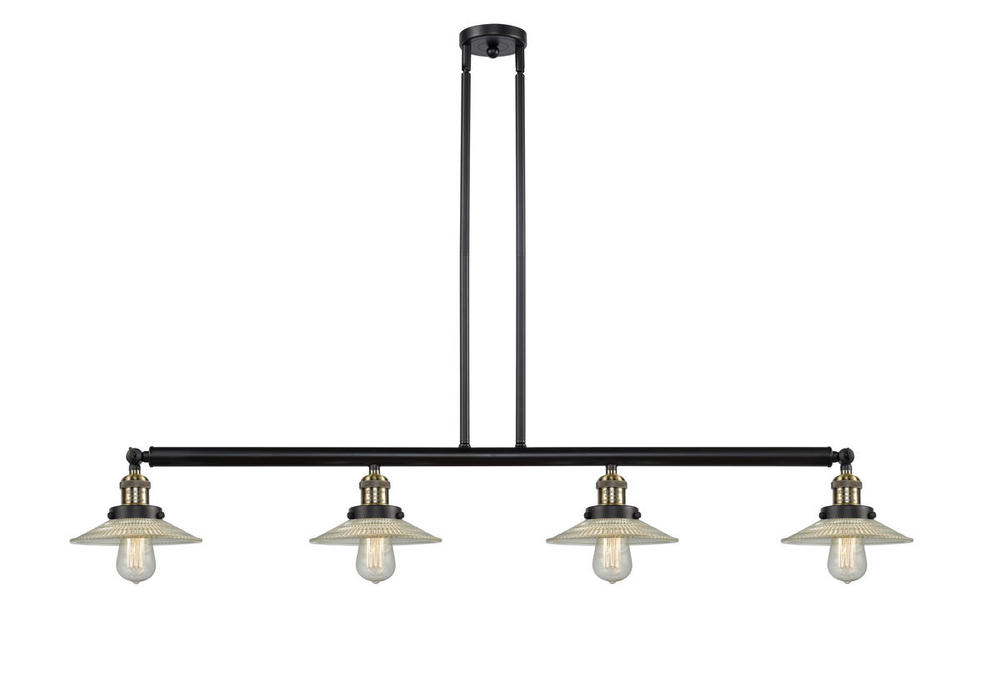 Halophane - 4 Light - 53 inch - Black Antique Brass - Stem Hung - Adjustable Island Light