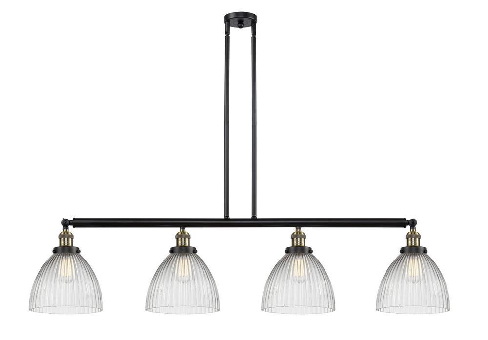 Seneca Falls - 4 Light - 51 inch - Black Antique Brass - Stem Hung - Adjustable Island Light