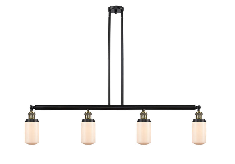 Dover - 4 Light - 49 inch - Black Antique Brass - Stem Hung - Adjustable Island Light