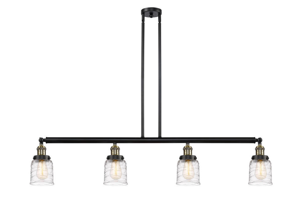 Bell - 4 Light - 50 inch - Black Antique Brass - Stem Hung - Adjustable Island Light