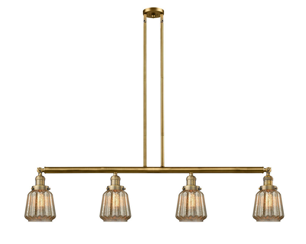 Chatham - 4 Light - 51 inch - Brushed Brass - Stem Hung - Adjustable Island Light