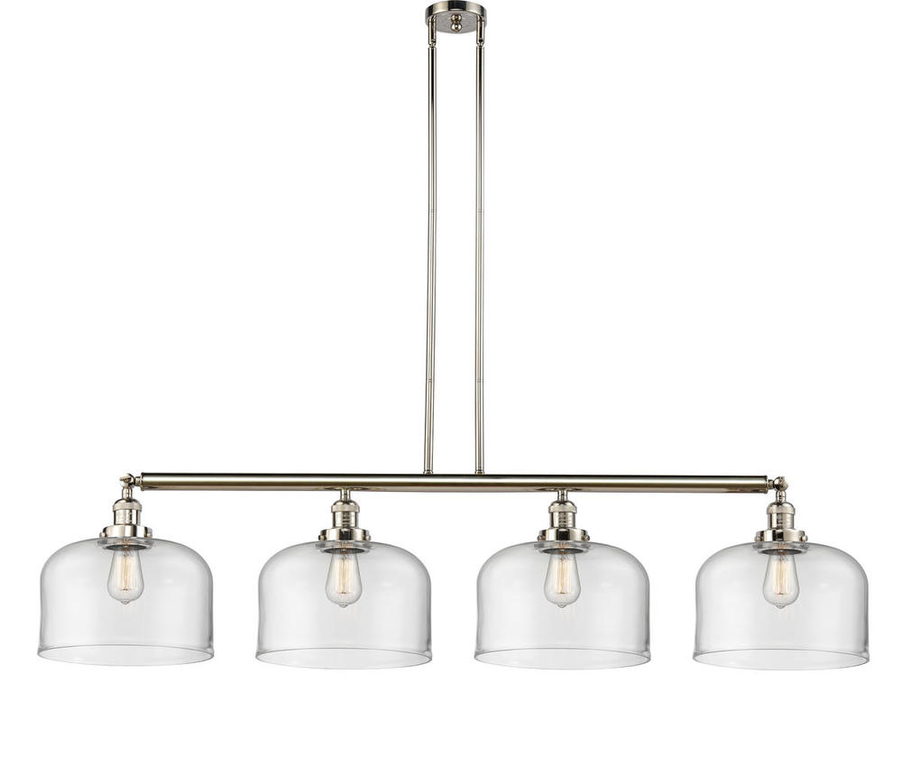 Bell - 4 Light - 54 inch - Polished Nickel - Stem Hung - Adjustable Island Light