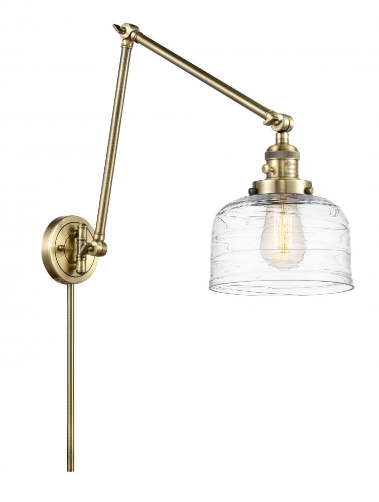 Bell - 1 Light - 8 inch - Antique Brass -Adjustable Swing Arm