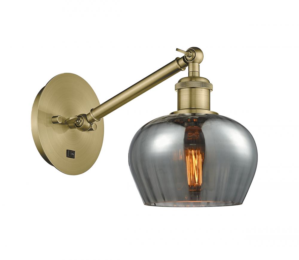 Fenton - 1 Light - 7 inch - Antique Brass - Adjustable Sconce