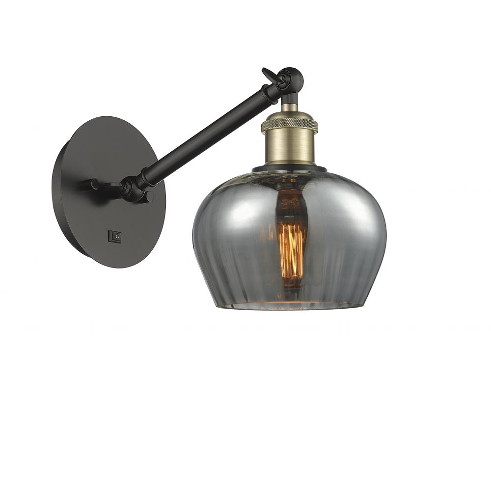 Fenton - 1 Light - 7 inch - Black Antique Brass - Adjustable Sconce