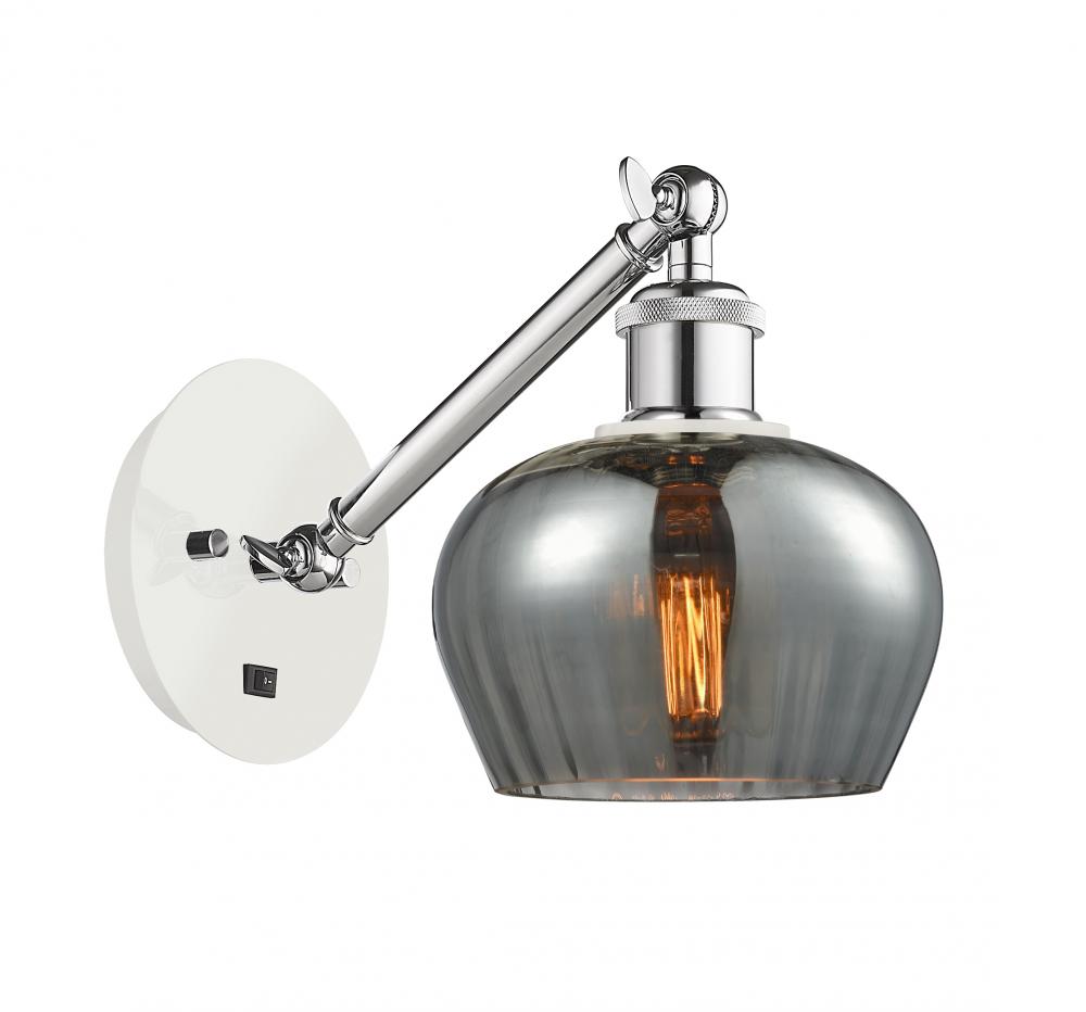 Fenton - 1 Light - 7 inch - White Polished Chrome - Adjustable Sconce