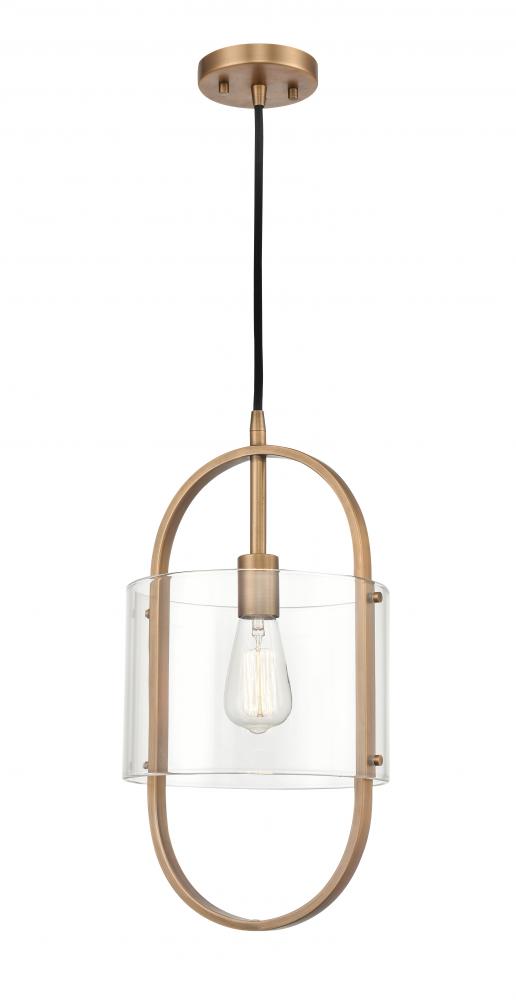 Pelham - 1 Light - 10 inch - Brushed Brass - Cord hung - Mini Pendant