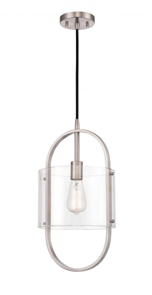 Pelham - 1 Light - 10 inch - Brushed Satin Nickel - Cord hung - Mini Pendant