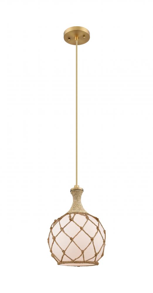 Astor - 1 Light - 8 inch - Brushed Brass - Cord hung - Mini Pendant