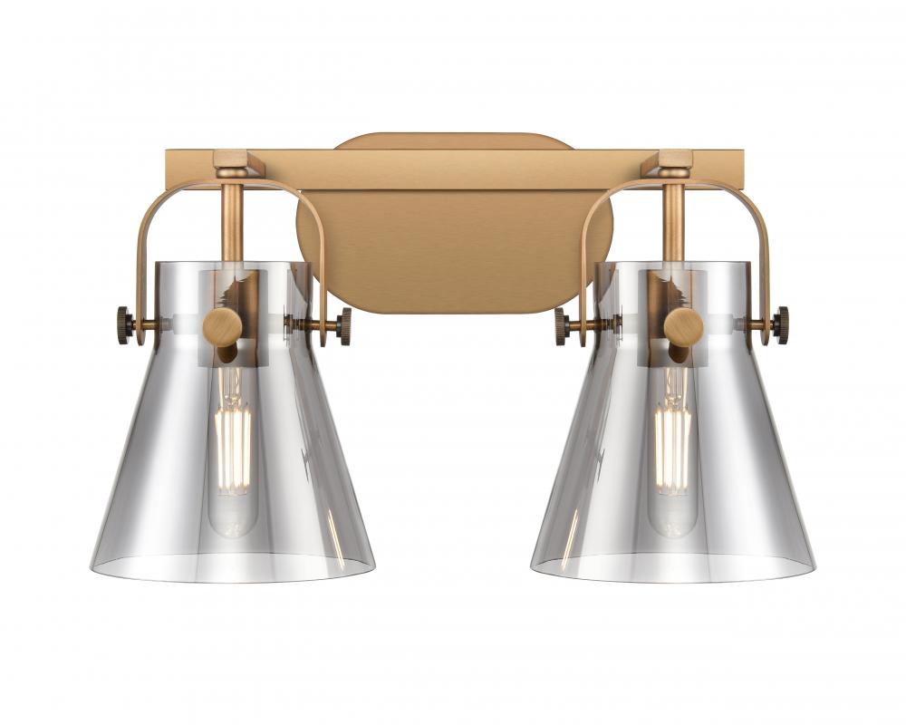 Pilaster II Cone - 2 Light - 17 inch - Brushed Brass - Bath Vanity Light