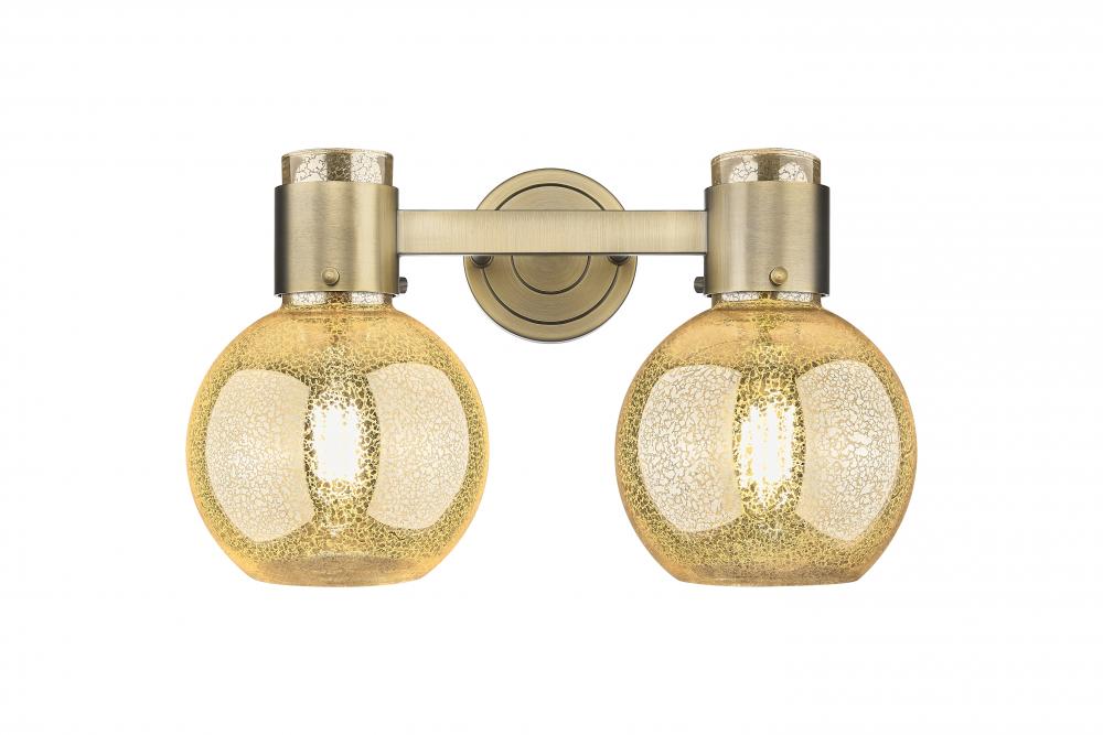 Lawton Sphere - 2 Light - 17 inch - Brushed Brass - Bath Vanity Light