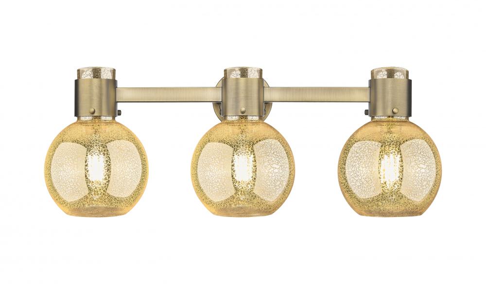 Lawton Sphere - 3 Light - 27 inch - Brushed Brass - Bath Vanity Light