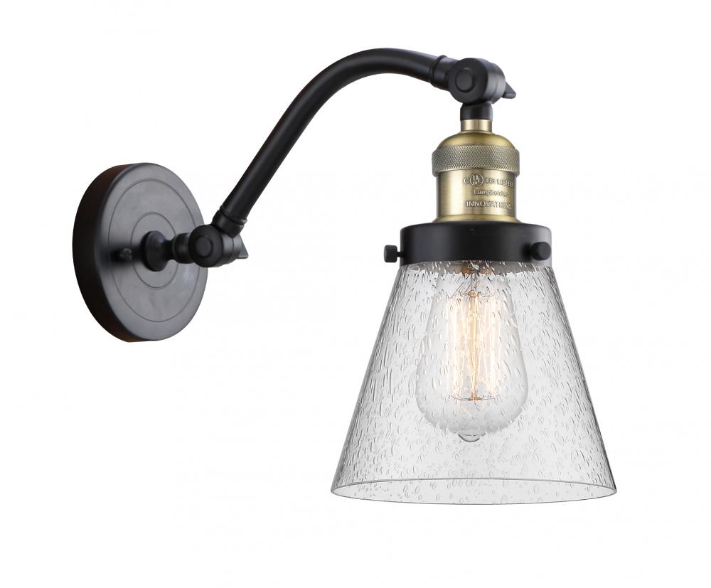 Cone - 1 Light - 7 inch - Black Antique Brass - Adjustable Sconce