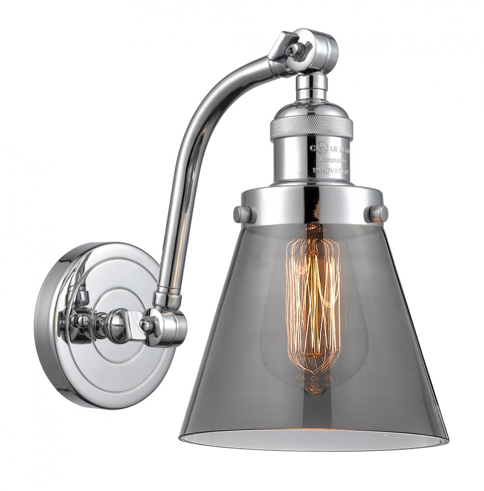 Cone - 1 Light - 7 inch - Polished Chrome - Adjustable Sconce