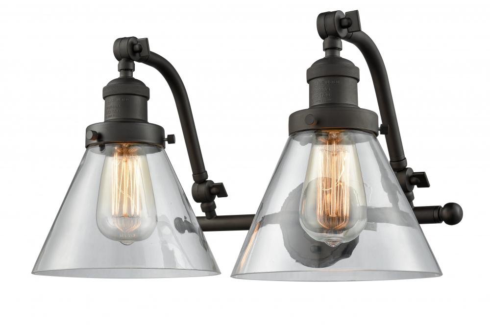 Cone - 2 Light - 18 inch - Oil Rubbed Bronze - Adjustable Bath Vanity Light