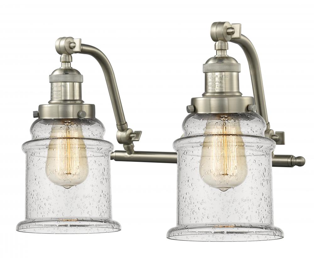 Canton - 2 Light - 18 inch - Brushed Satin Nickel - Adjustable Bath Vanity Light