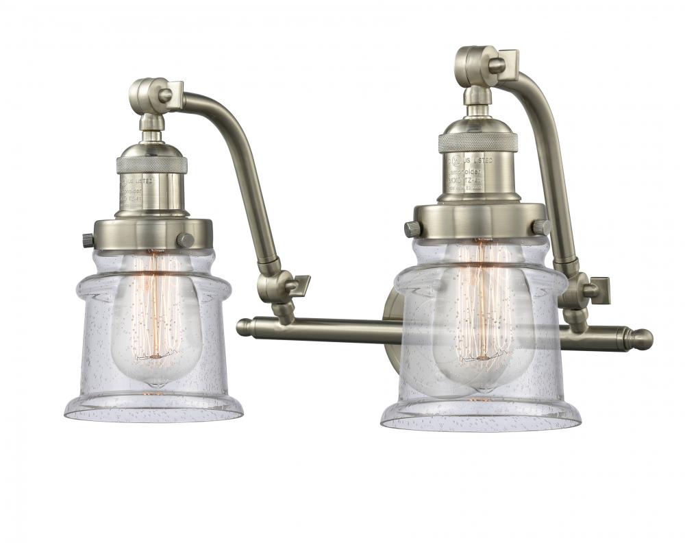Canton - 2 Light - 18 inch - Brushed Satin Nickel - Adjustable Bath Vanity Light