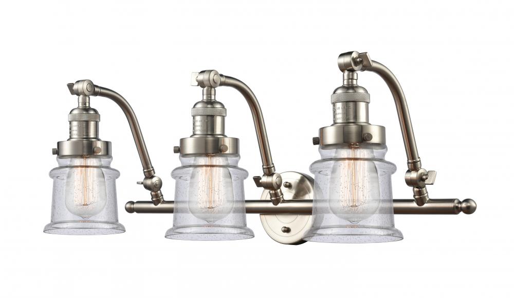 Canton - 3 Light - 28 inch - Brushed Satin Nickel - Adjustable Bath Vanity Light