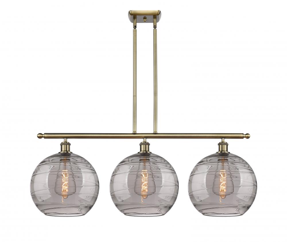 Athens Deco Swirl - 3 Light - 39 inch - Antique Brass - Cord hung - Island Light