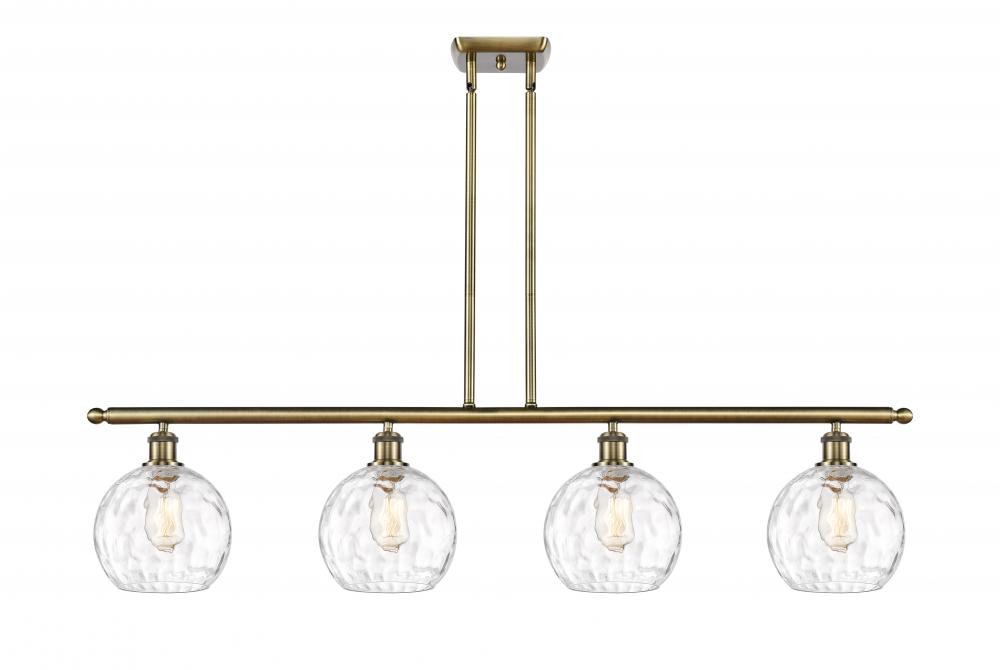 Athens Water Glass - 4 Light - 48 inch - Antique Brass - Cord hung - Island Light