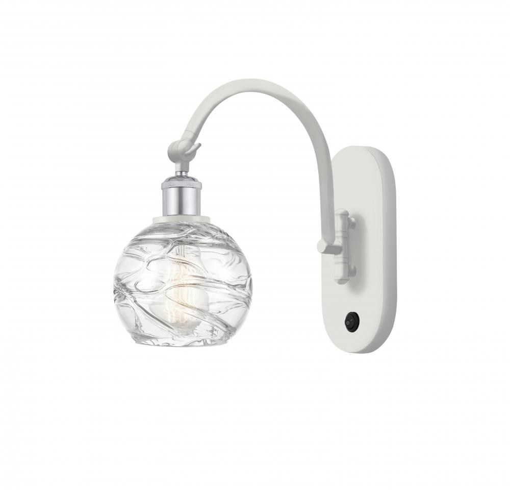 Athens Deco Swirl - 1 Light - 6 inch - White Polished Chrome - Adjustable Swing Arm