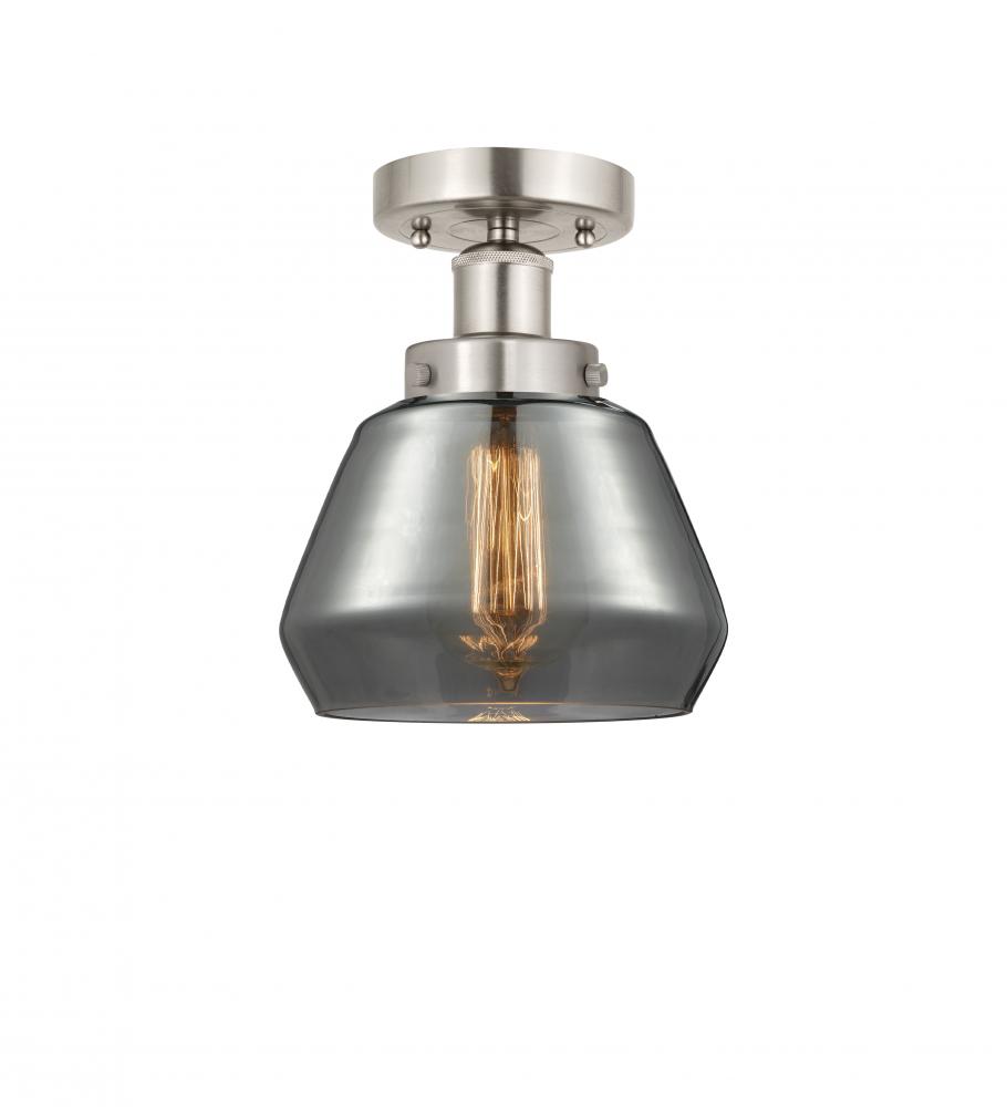 Fulton - 1 Light - 7 inch - Brushed Satin Nickel - Semi-Flush Mount