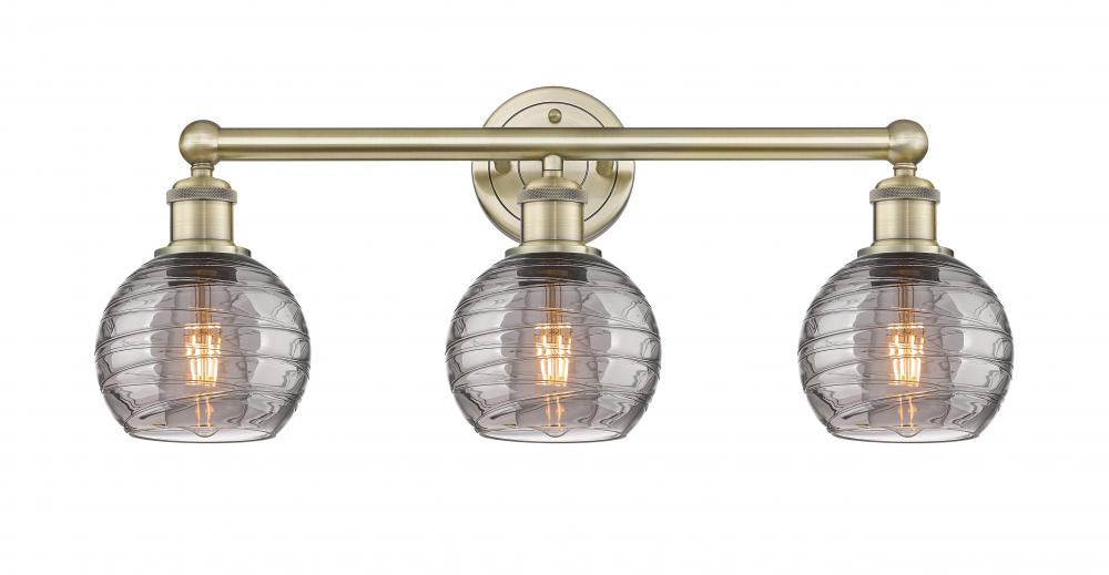 Athens Deco Swirl - 3 Light - 24 inch - Antique Brass - Bath Vanity Light