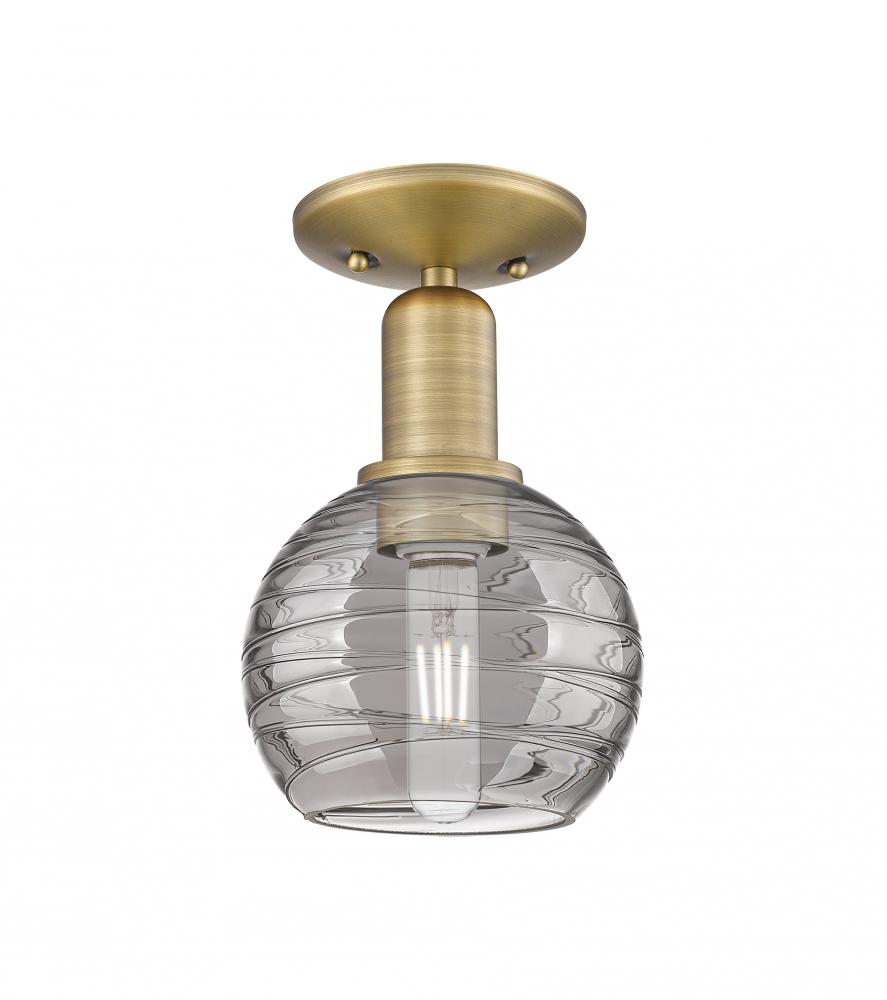 Athens Deco Swirl - 1 Light - 6 inch - Brushed Brass - Semi-Flush Mount