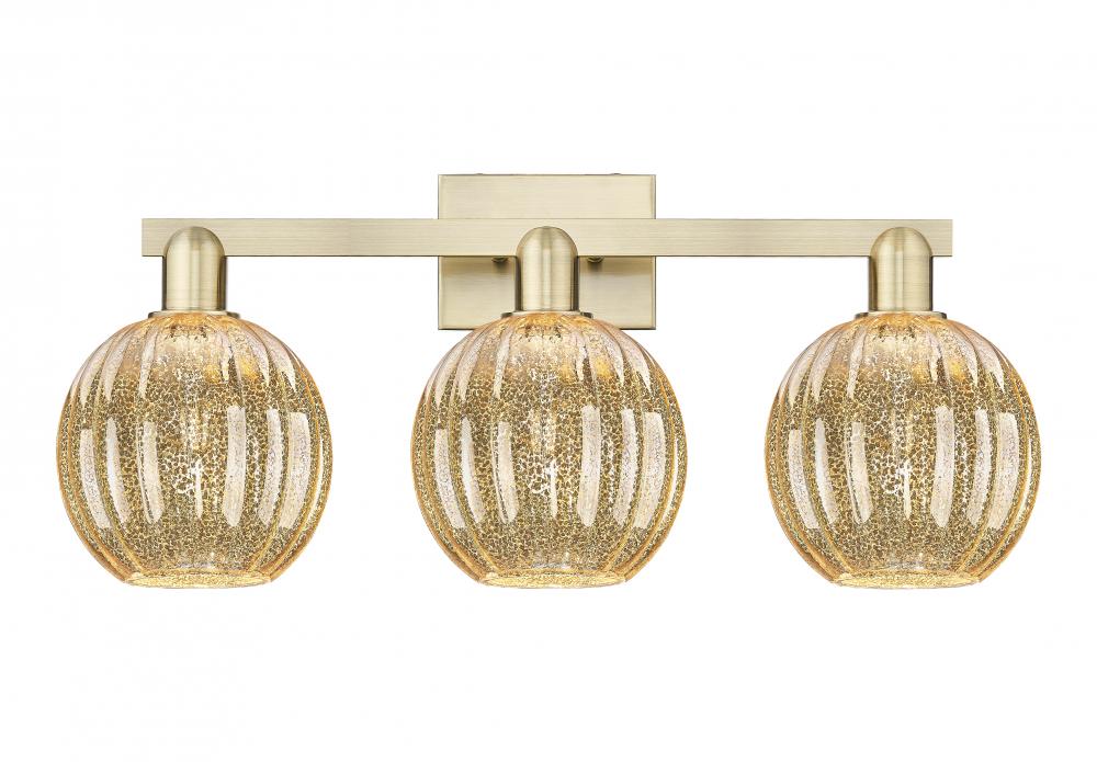 Preston - 3 Light - 26 inch - Antique Brass - Bath Vanity Light