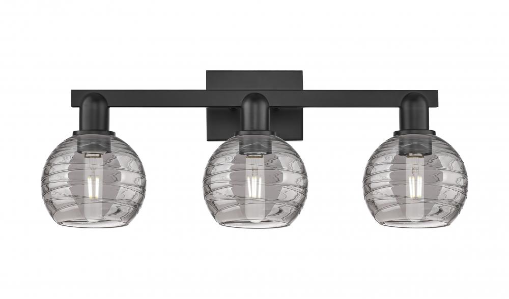 Athens Deco Swirl - 3 Light - 26 inch - Matte Black - Bath Vanity Light