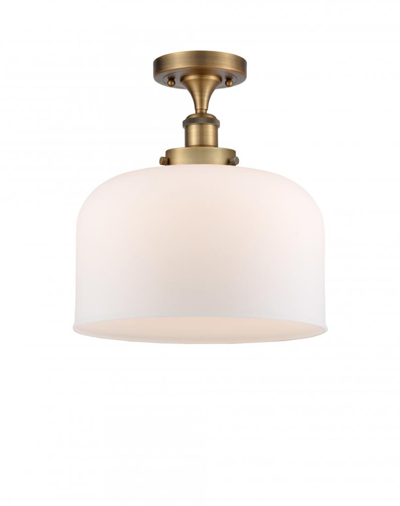 Bell - 1 Light - 12 inch - Brushed Brass - Semi-Flush Mount