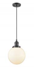 Innovations Lighting 201C-OB-G201-8-LED - Beacon - 1 Light - 8 inch - Oil Rubbed Bronze - Cord hung - Mini Pendant
