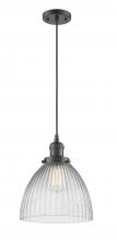 Innovations Lighting 201C-OB-G222-LED - Seneca Falls - 1 Light - 10 inch - Oil Rubbed Bronze - Cord hung - Mini Pendant