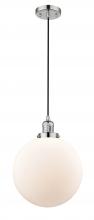 Innovations Lighting 201C-PN-G201-12-LED - Beacon - 1 Light - 12 inch - Polished Nickel - Cord hung - Mini Pendant