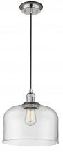 Innovations Lighting 201CBP-PNBK-G72-L - Bell - 1 Light - 12 inch - Polished Nickel - Cord hung - Mini Pendant