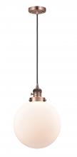 Innovations Lighting 201CSW-AC-G201-10-LED - Beacon - 1 Light - 10 inch - Antique Copper - Cord hung - Mini Pendant