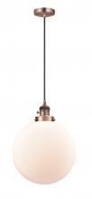 Innovations Lighting 201CSW-AC-G201-12-LED - Beacon - 1 Light - 12 inch - Antique Copper - Cord hung - Mini Pendant