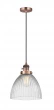 Innovations Lighting 201CSW-AC-G222-LED - Seneca Falls - 1 Light - 10 inch - Antique Copper - Cord hung - Mini Pendant