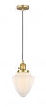 Innovations Lighting 201CSW-SG-G661-7-LED - Bullet - 1 Light - 7 inch - Satin Gold - Cord hung - Mini Pendant