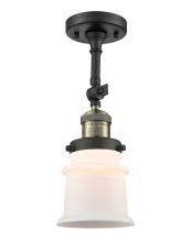 Innovations Lighting 201F-BAB-G181S-LED - Canton - 1 Light - 5 inch - Black Antique Brass - Adjustable Semi-Flush Mount