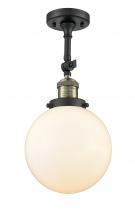 Innovations Lighting 201F-BAB-G201-8-LED - Beacon - 1 Light - 8 inch - Black Antique Brass - Adjustable Semi-Flush Mount