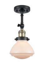 Innovations Lighting 201F-BAB-G321-LED - Olean - 1 Light - 7 inch - Black Antique Brass - Adjustable Semi-Flush Mount