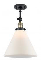 Innovations Lighting 201F-BAB-G41-L-LED - Cone - 1 Light - 12 inch - Black Antique Brass - Adjustable Semi-Flush Mount