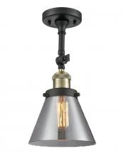 Innovations Lighting 201F-BAB-G43-LED - Cone - 1 Light - 8 inch - Black Antique Brass - Adjustable Semi-Flush Mount