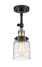 Innovations Lighting 201F-BAB-G513-LED - Bell - 1 Light - 5 inch - Black Antique Brass - Adjustable Semi-Flush Mount