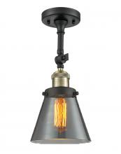 Innovations Lighting 201F-BAB-G63-LED - Cone - 1 Light - 6 inch - Black Antique Brass - Adjustable Semi-Flush Mount